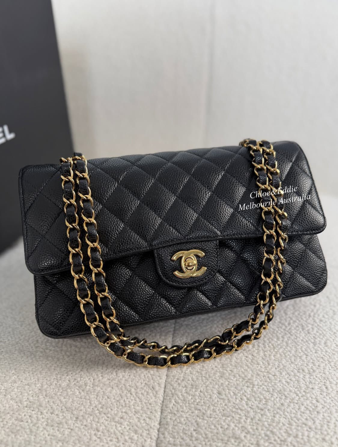 Chanel Black Caviar Classic Flap Bag GHW (2023)