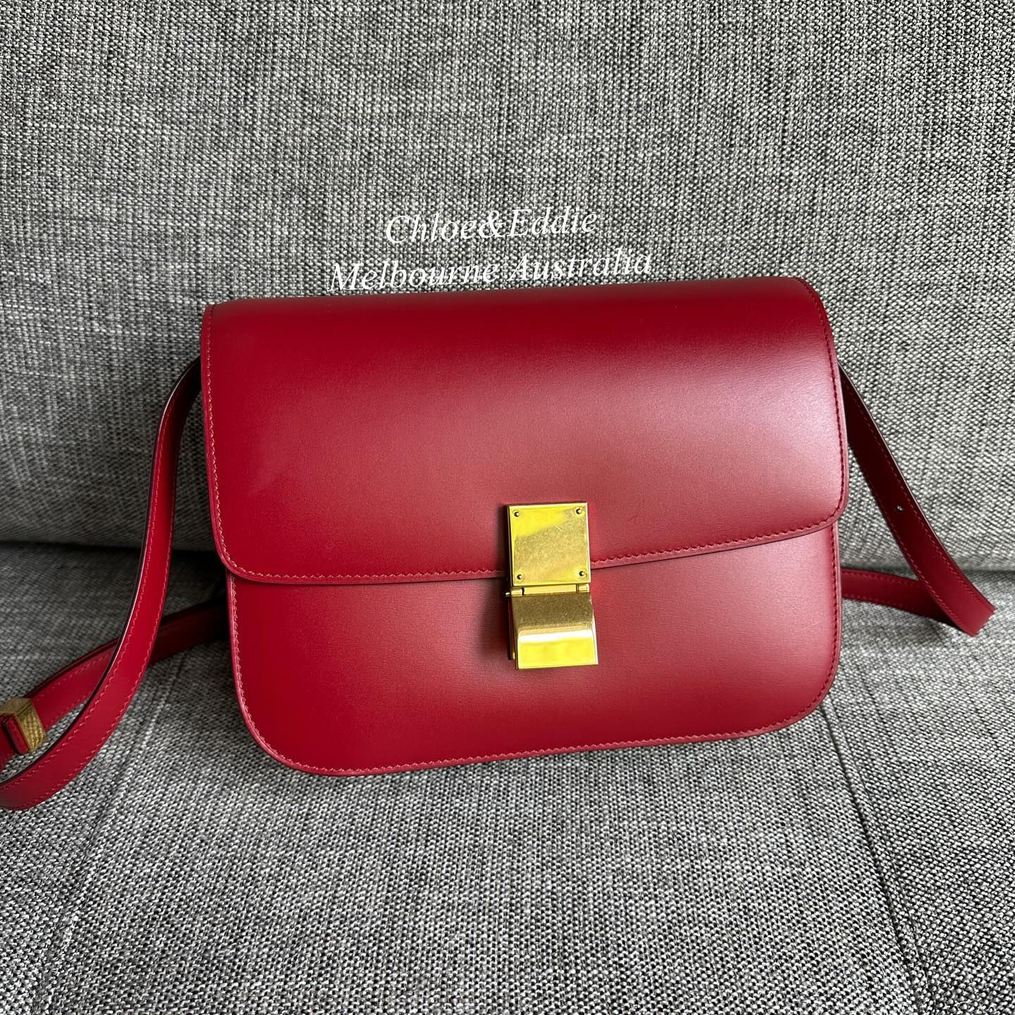 Celine Red Medium Box GHW (2016)