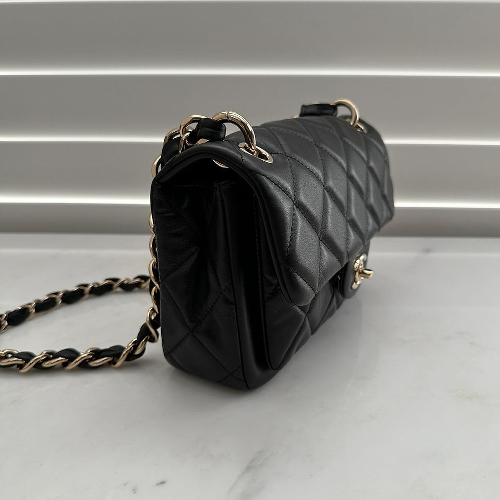 Thumbnail: Chanel Black Flap Shoulder Bag GHW (2021, Microchip)