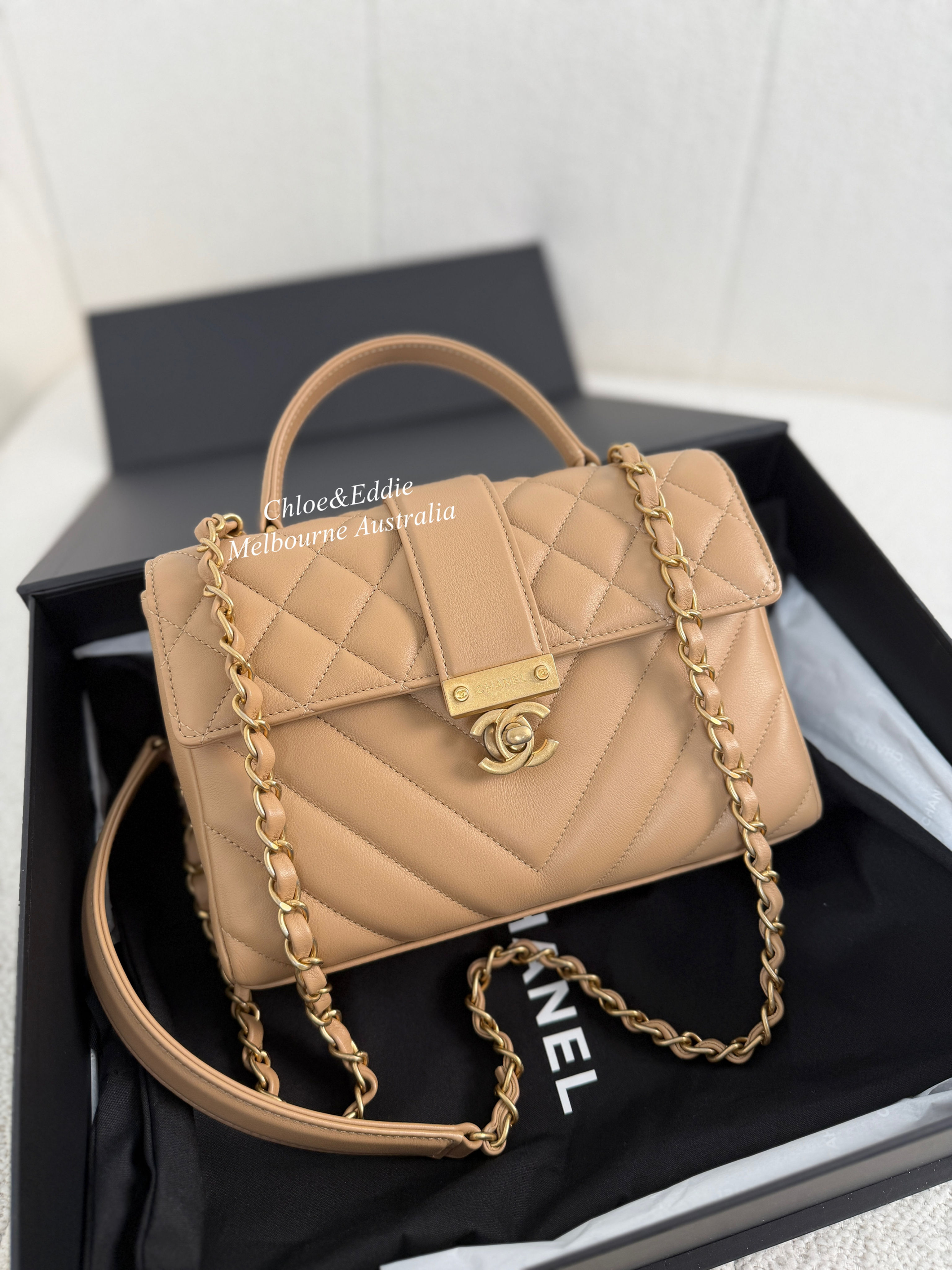 Chanel Flap Bag With Top Handle GHW (2019)