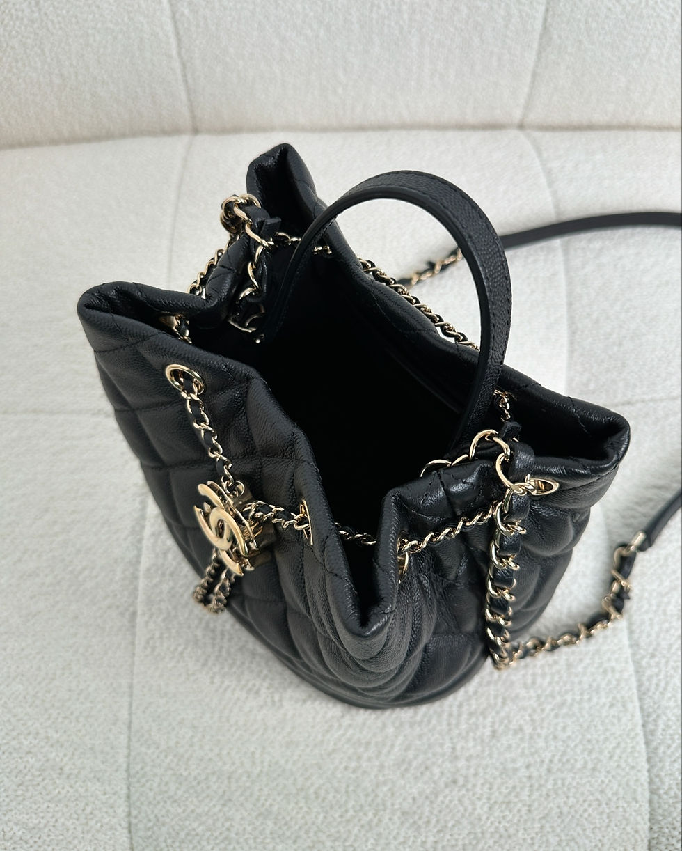 Thumbnail: Chanel Black Caviar Bucket Bag (2019)
