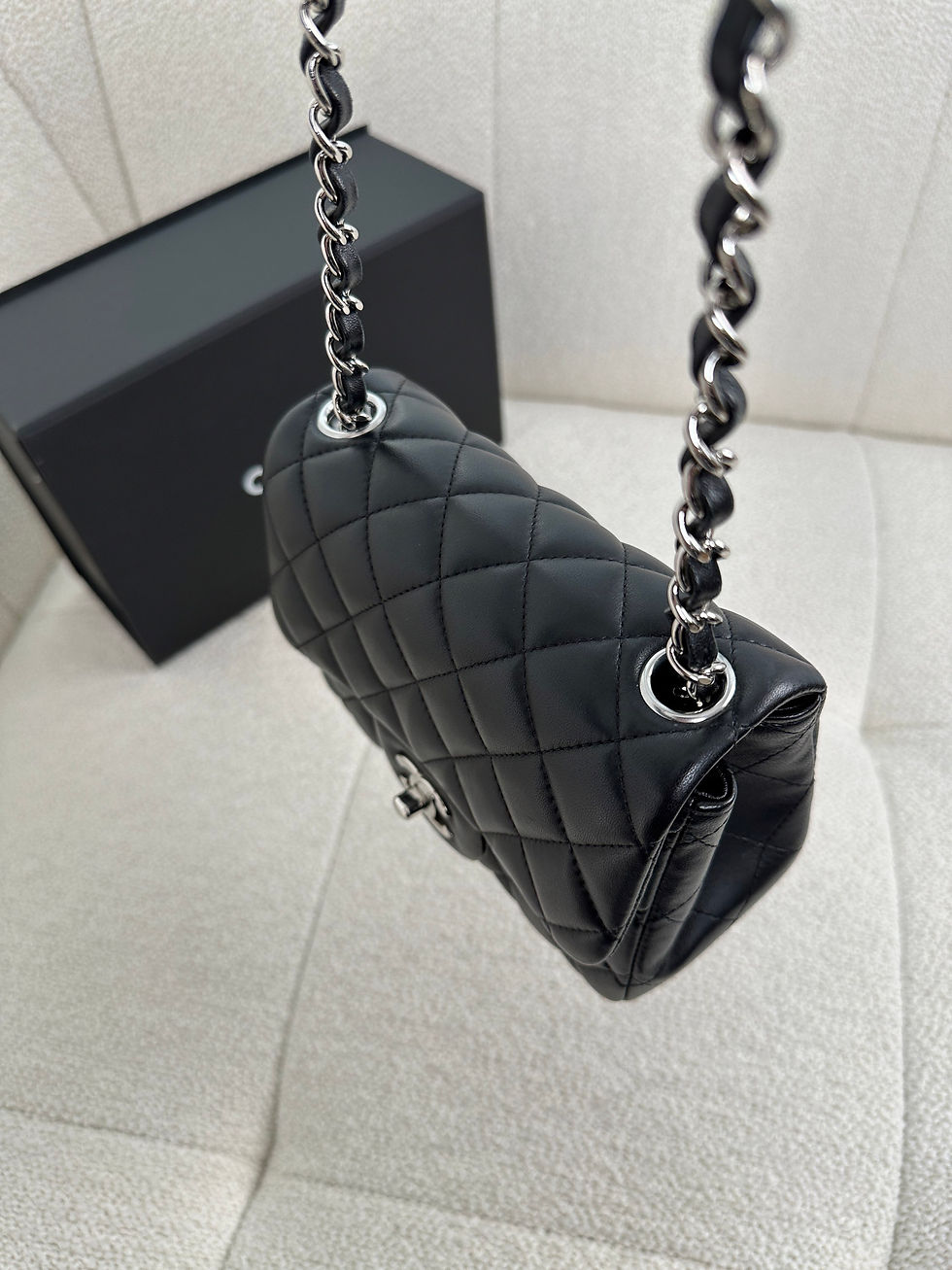 Thumbnail: Chanel Black Square Mini GHW (2019)