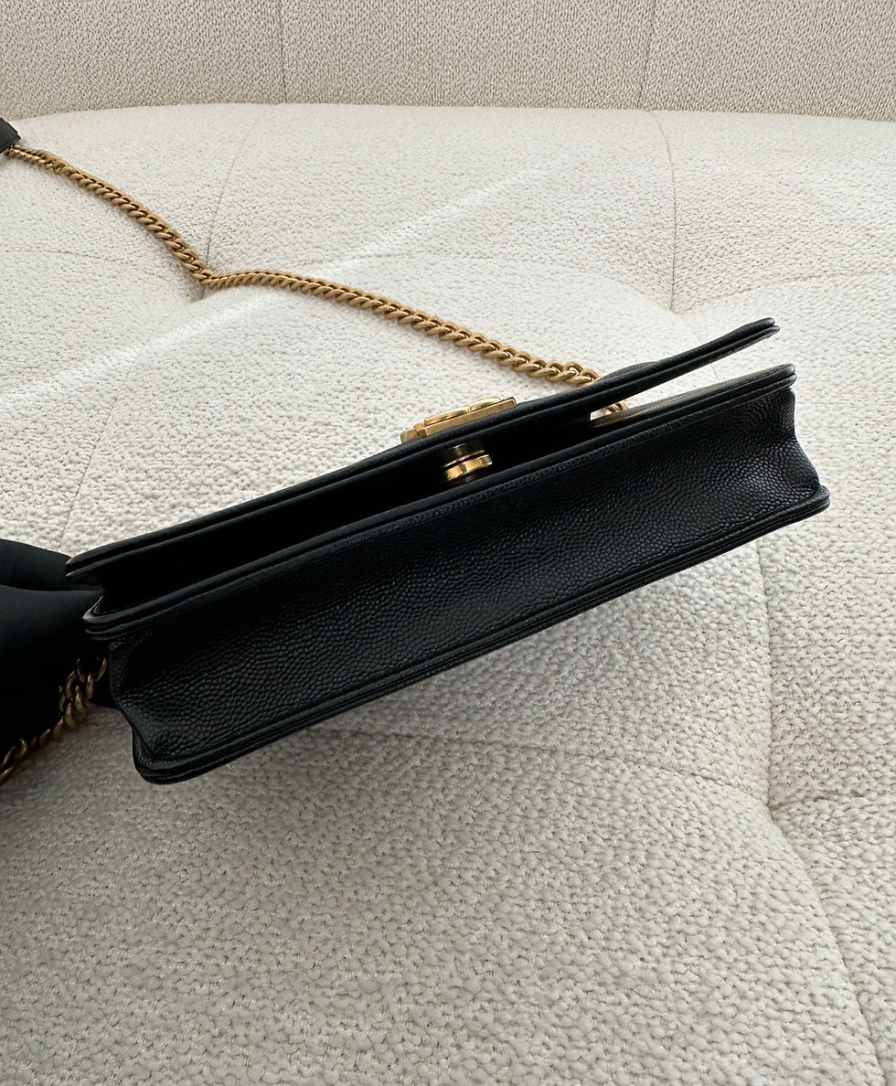 Thumbnail: Chanel  Black Caviar Boy Wallet On Chain GHW (2021)