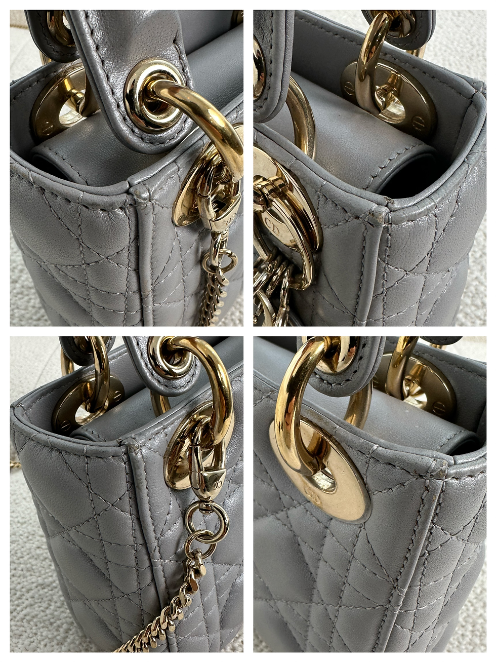 Thumbnail: Dior Lady Dior Mini Grey GHW