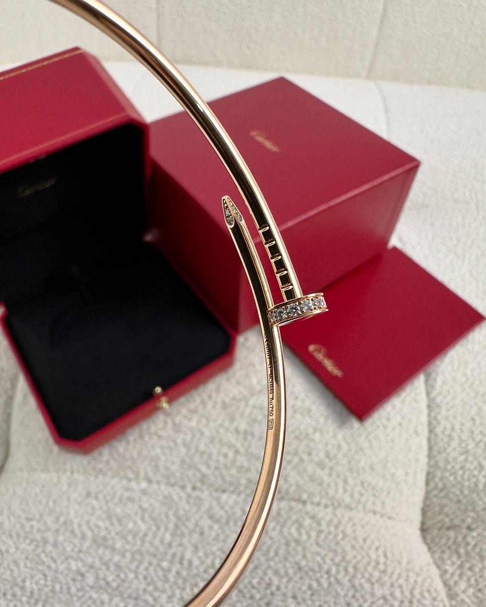 Thumbnail: Cartier Juste Un Clou Bracelet SM Rose Gold With Diamonds Size 17