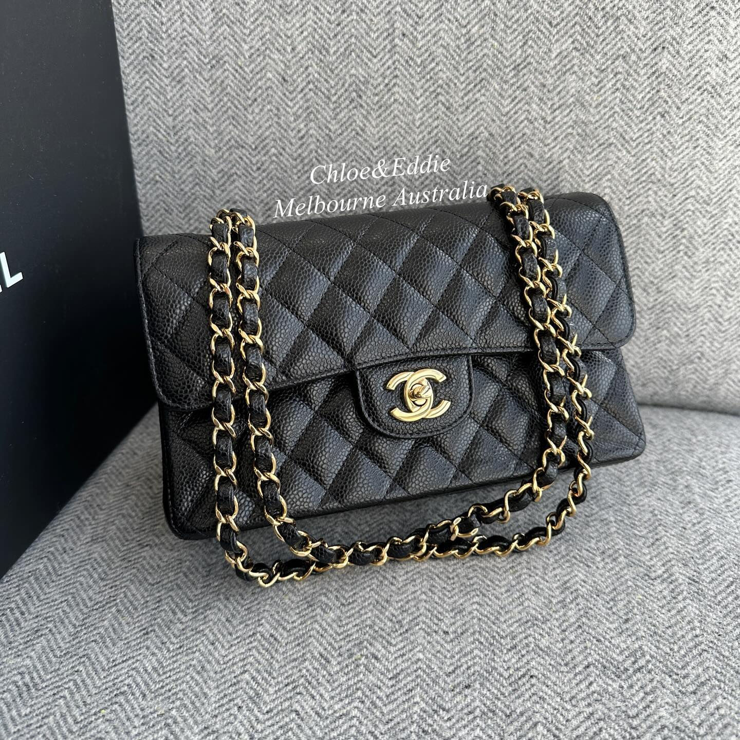 Chanel Black Caviar Classic Flap Small GHW (Microchip, 2024)
