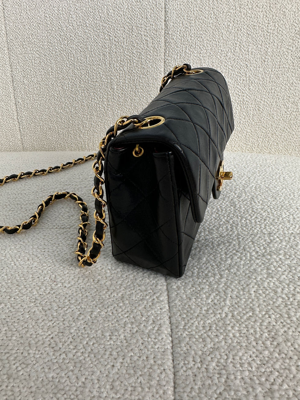 Thumbnail: Chanel Vintage Black Mini Square GHW