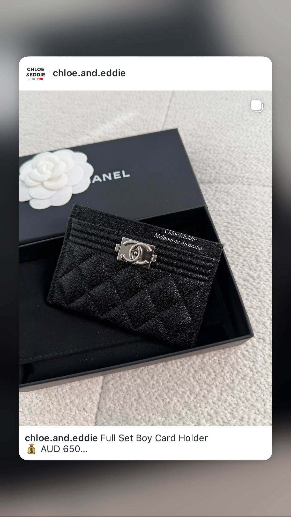 Chanel Full Set Boy Card Holder