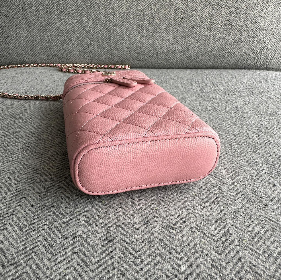 Thumbnail: Chanel Pink Caviar Vertical Mini Vanity With Chain 31 Series