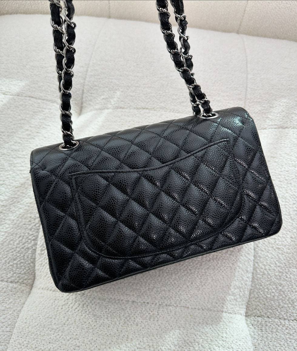 Thumbnail: Chanel Black Caviar Classic Flap Small SHW (2019)