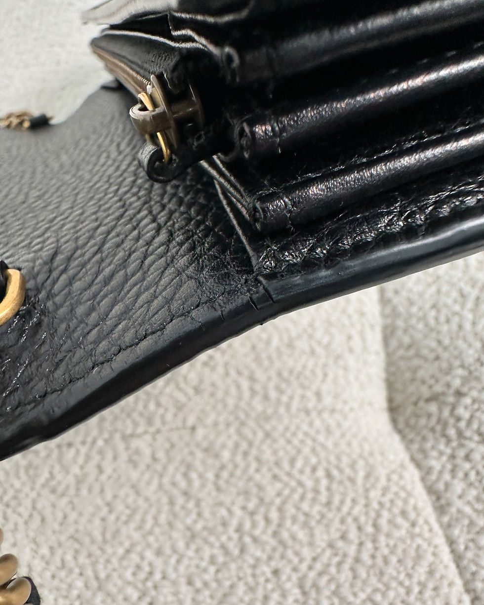 Thumbnail: Gucci Black Leather GG Chain Wallet