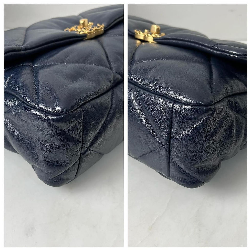 Thumbnail: Chanel Full Set Dark Navy Medium 19 Bag (2020)