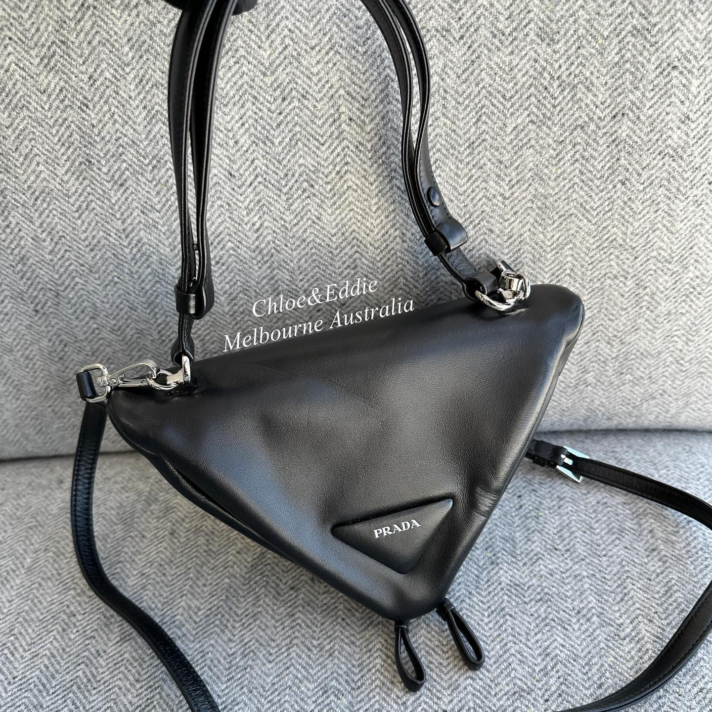 Prada Black Leather Triangle Bag