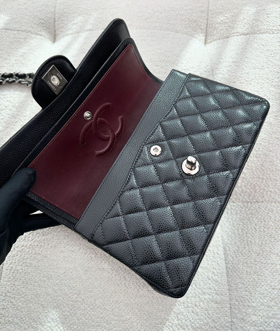 Thumbnail: Chanel Black Caviar Classic Flap Small SHW (2019)