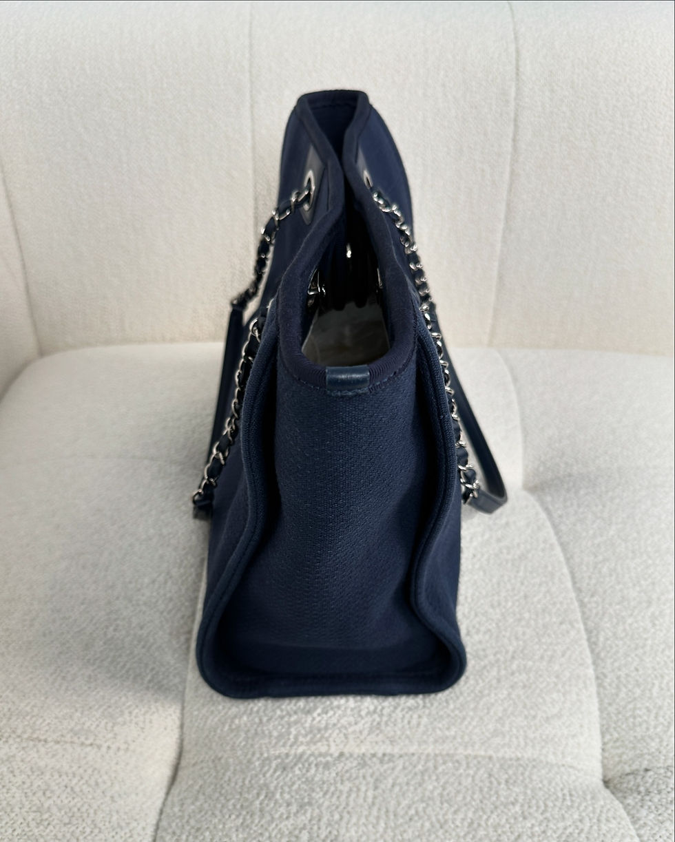 Thumbnail: Chanel Navy Canvas Deauville Tote (2022)
