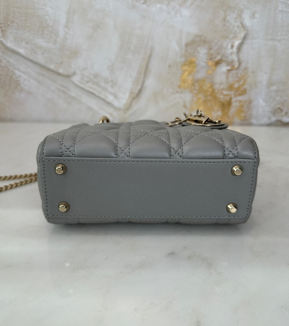 Thumbnail: Dior Lady Dior Mini Grey GHW (2020)