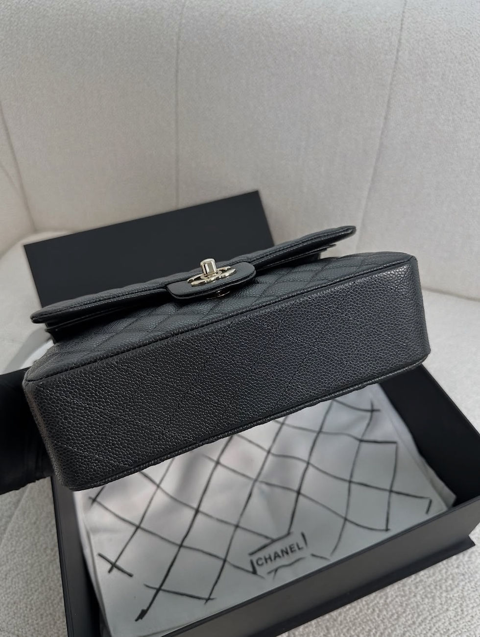Thumbnail: Chanel Full Set Classic Flap Small Dark Grey / Charcoal GHW (2018)