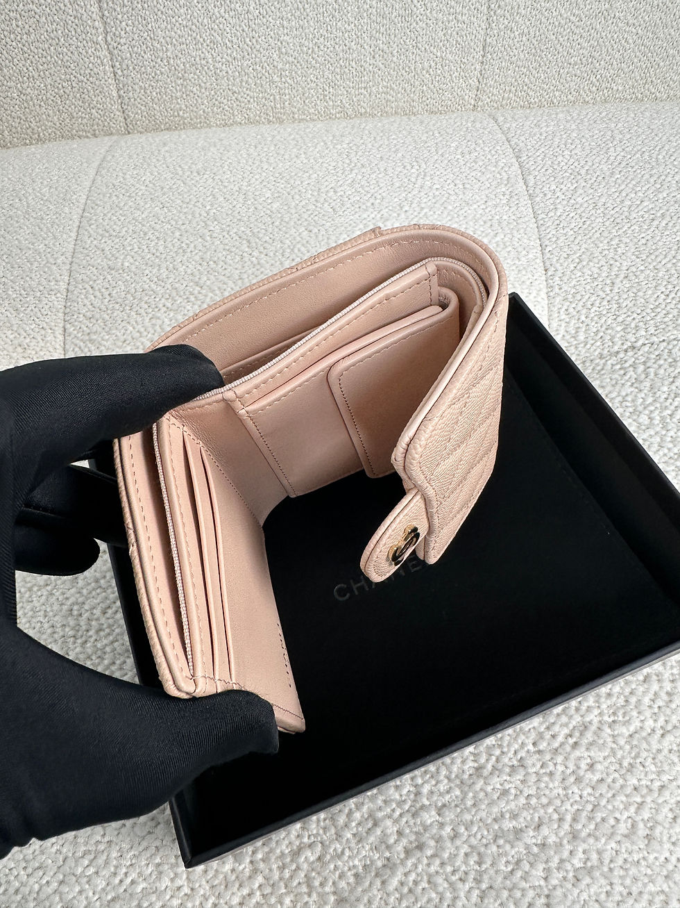 Thumbnail: Chanel Light Pink Tri Fold Wallet
