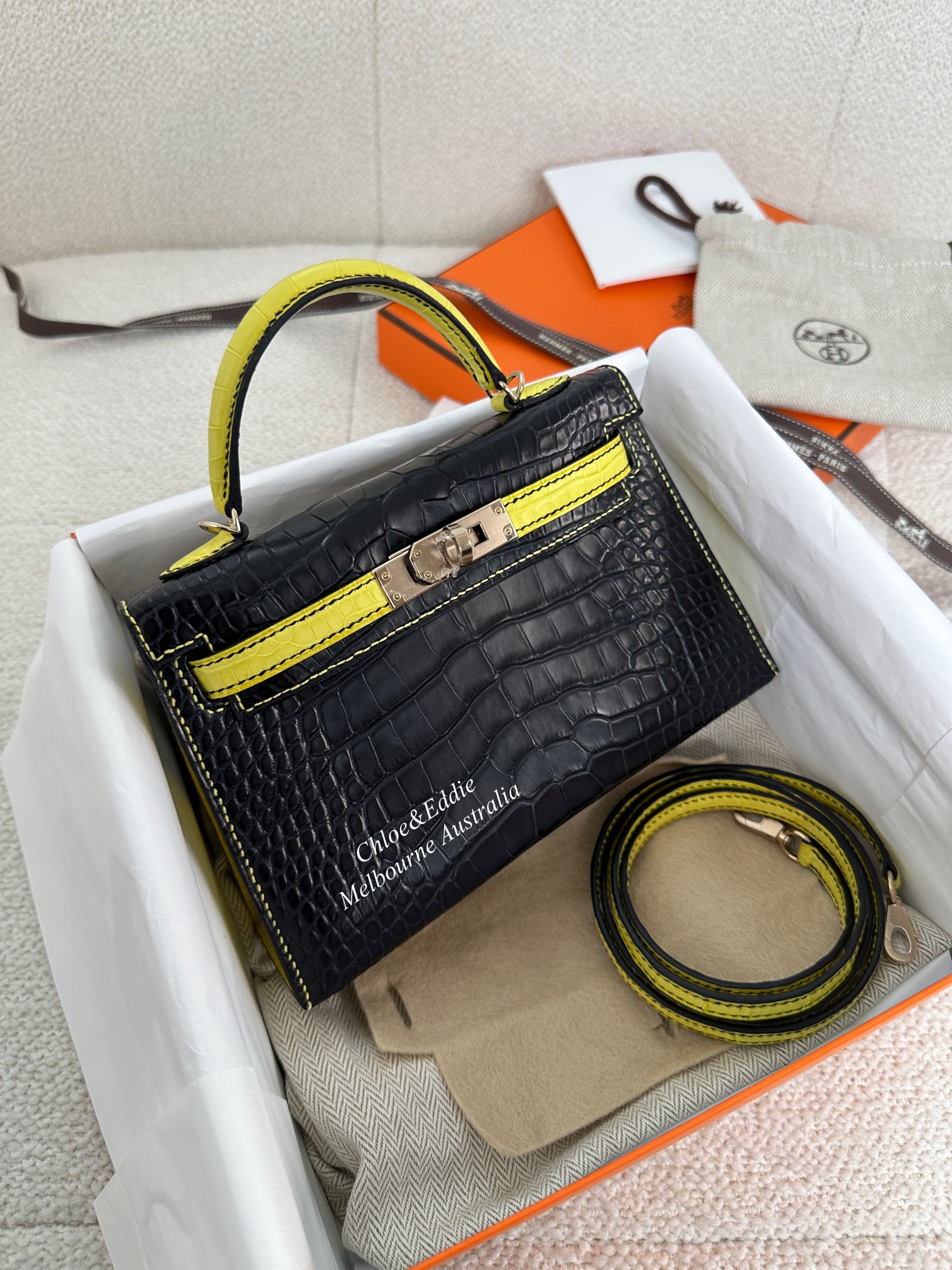 Hermes Full Set Mini Kelly Special Order Alligator Stamp W