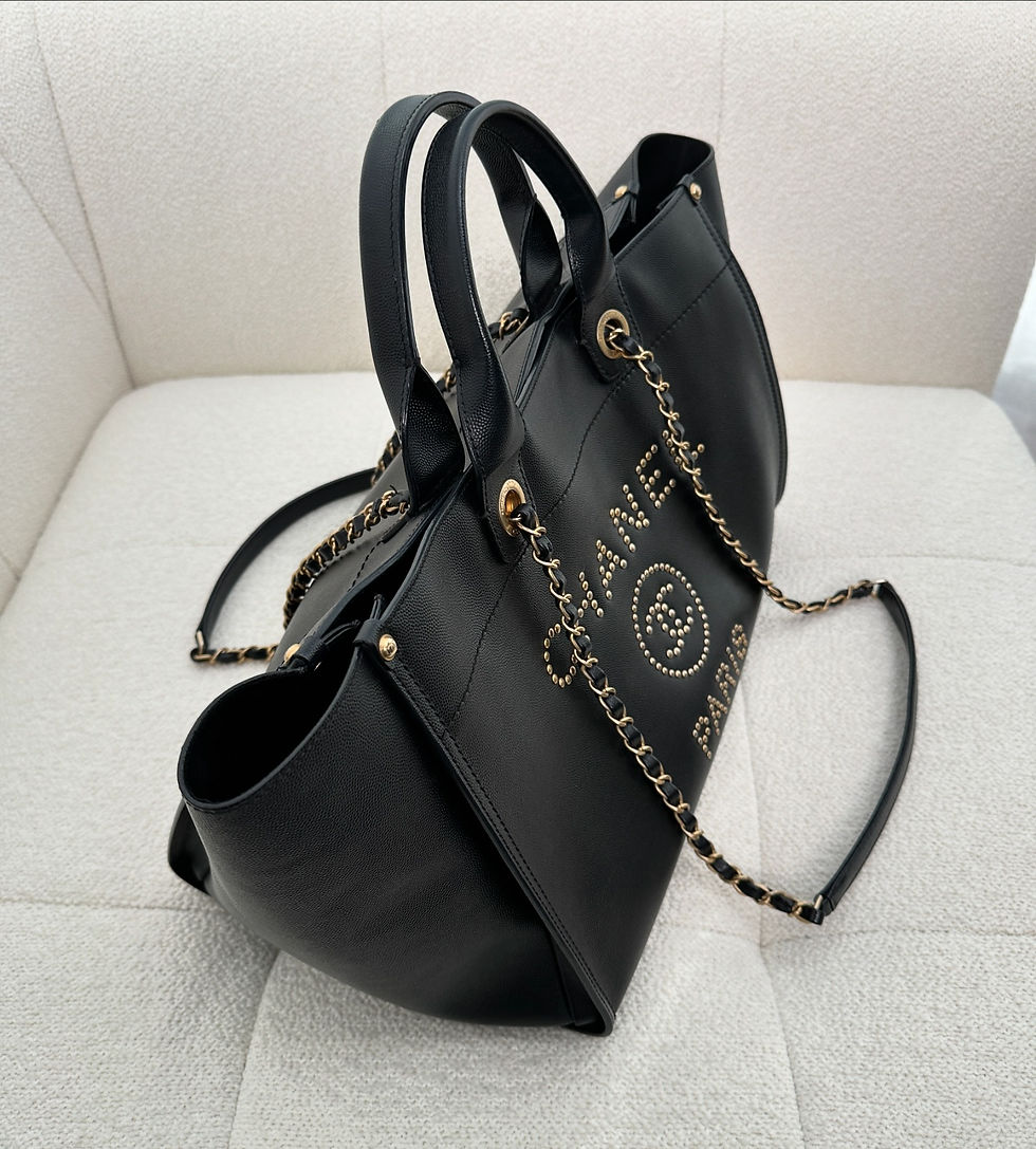 Thumbnail: Chanel Black Leather Medium Deauville Tote GHW 26 Series