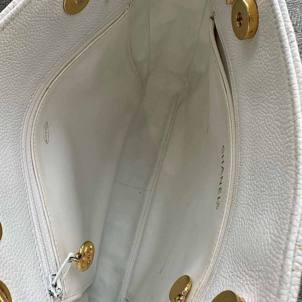 Thumbnail: Chanel White Caviar Vintage Tote GHW 2 Series