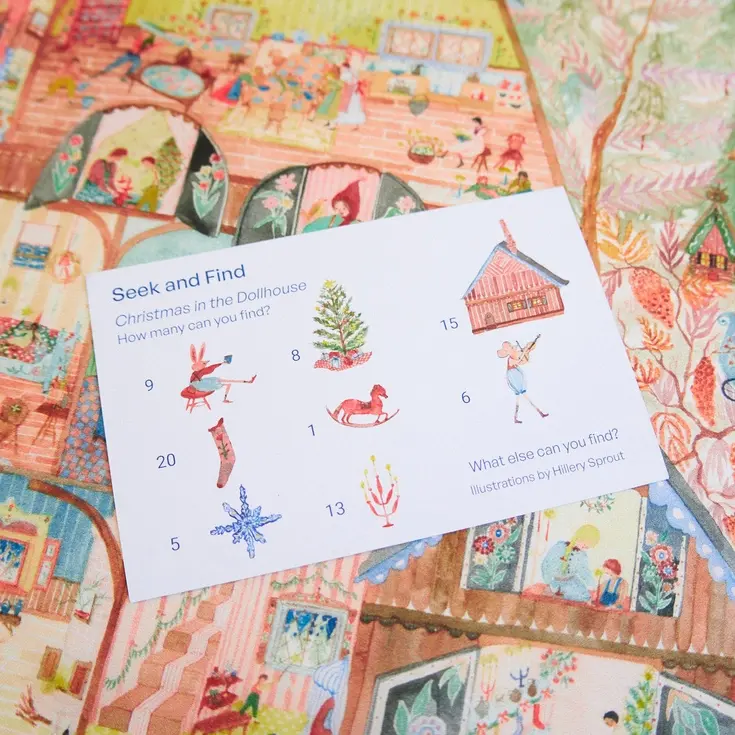 Miniatură: Christmas in the Dollhouse Seek & Find Playsilk