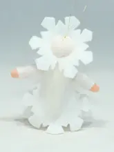 Thumbnail: Snowflake Princess Light Skin Handmade Hanging Waldorf Wool Felt Ornament