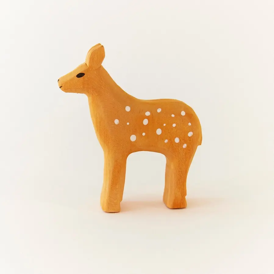 Thumbnail: Wooden Fawn from Sarah's Silks 4.53" x 3.94" -Woodland & Safari Antelope Calves)