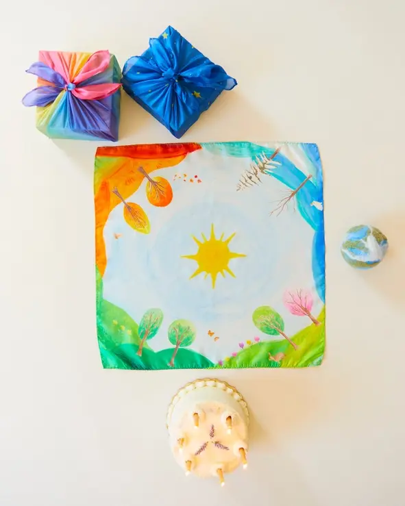 Around the Year Mini  Playsilk -Montessori Birthday Toy