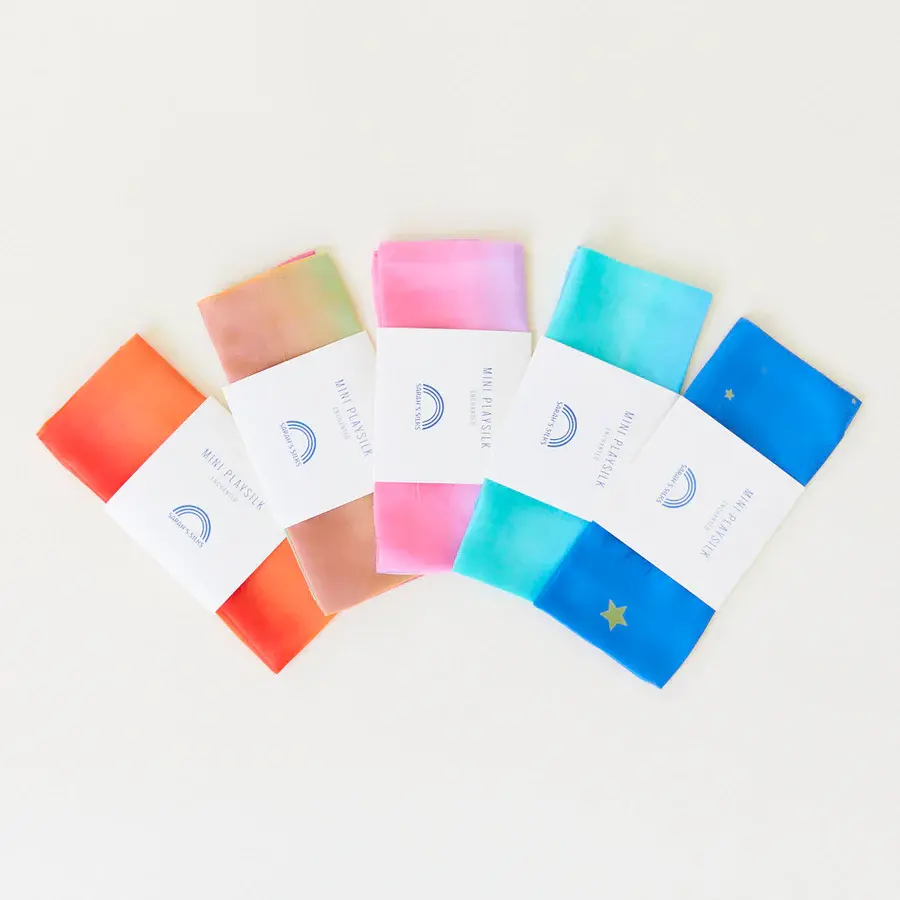 Thumbnail: Turquoise Mini Playsilk -  100% Natural Silk Waldorf Toys from Sarah's Silks