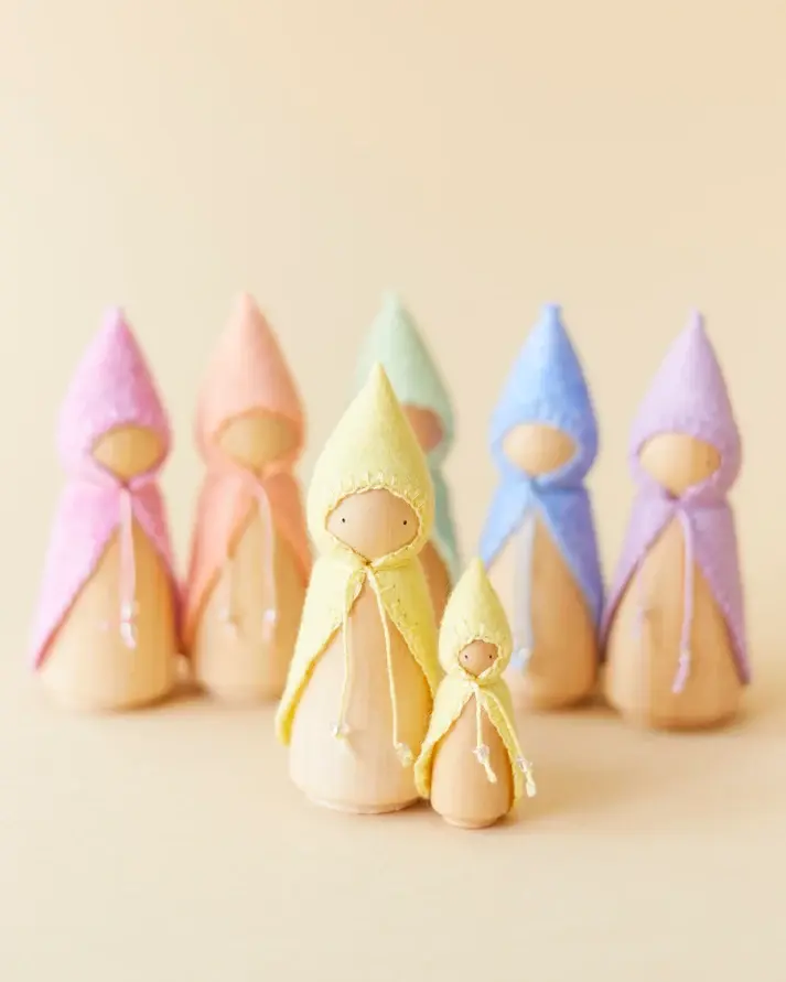 Thumbnail: Pastel Yellow Wooden Gnome from Wonderheart