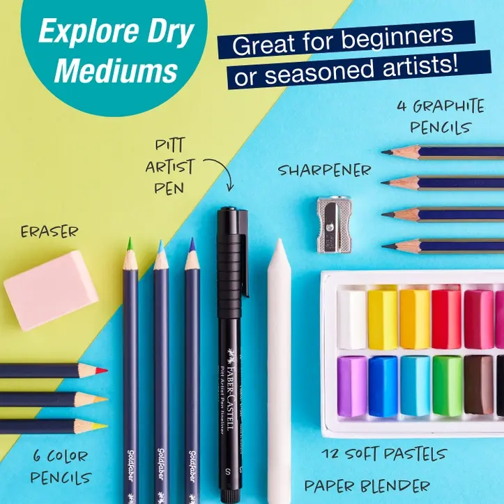 Thumbnail: Creative Studio Try It Box Artist Dry Mediums Assortment from Faber-Castell
