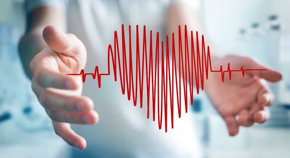 Nurse Hands EKG Red Heart Life