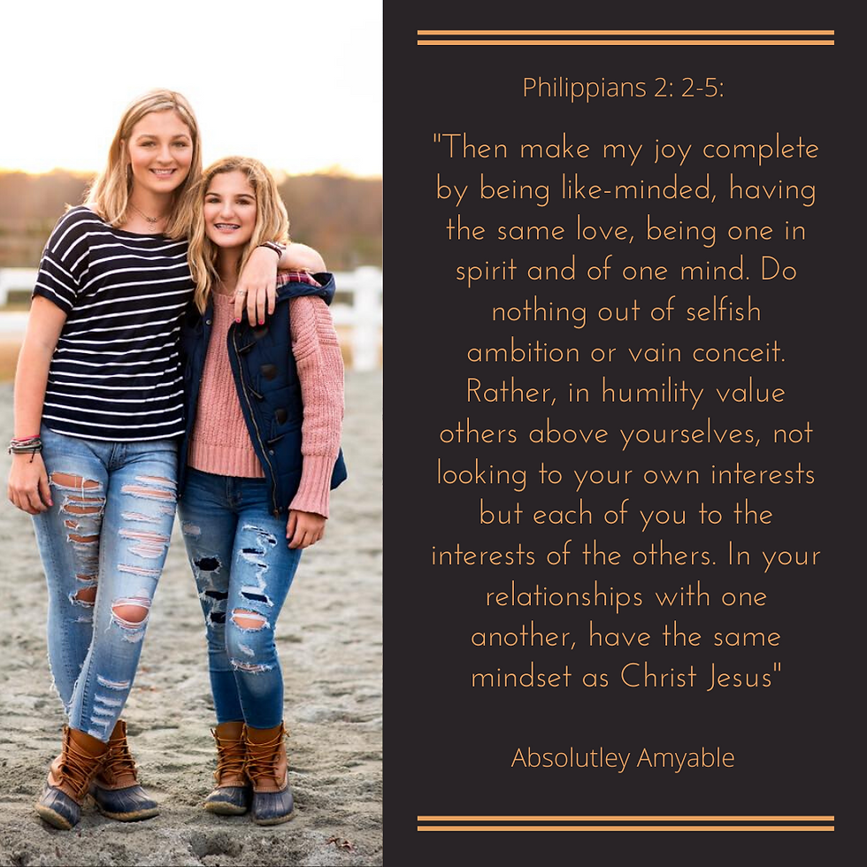 Philippians 2: 2-5 Absolutely Amyable Daughters Friends Arms Around Each Other Fall