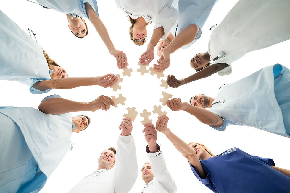 Doctors Nurses Team Puzzle Pieces Helping
