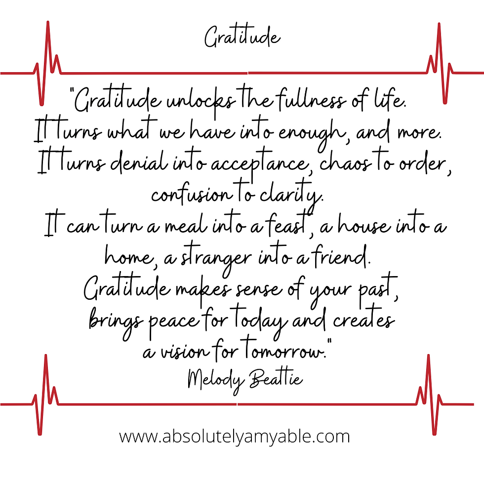 Gratitude Quote Red Ekg Strip Absolutely Amyable