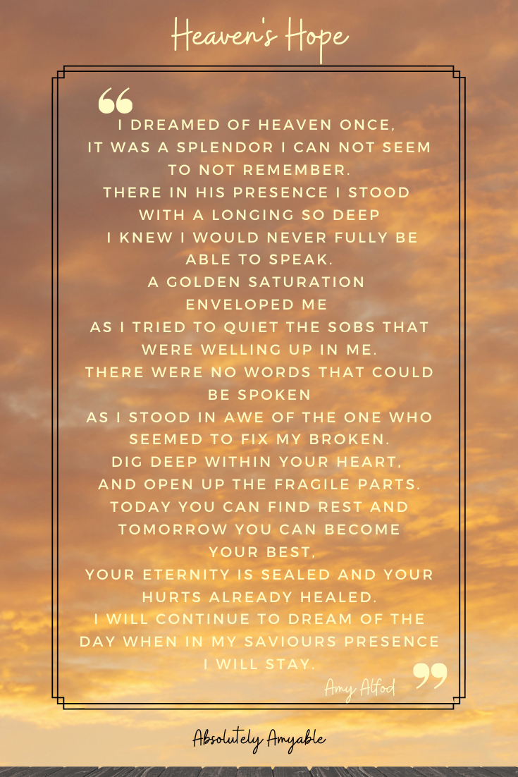 Heaven's Hope Poem Amy Alford Absolutely Amyable