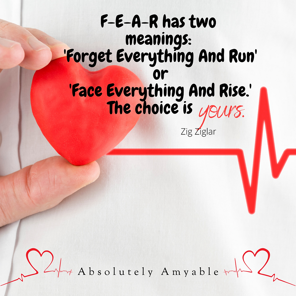 Fear Quote Red Heart EKG Strip Absolutely Amyable