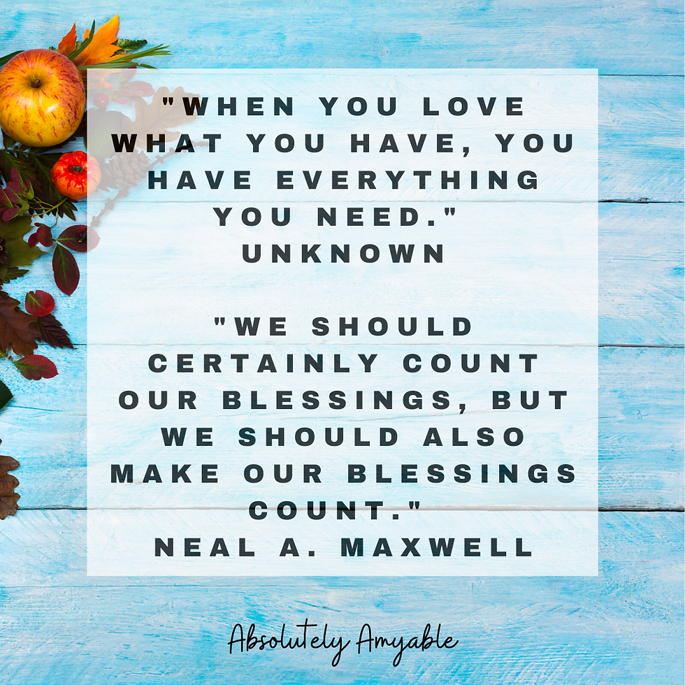 Thanksgiving Quote Pumpkins Blue Background