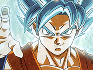Goku e sua nova transformação de Super Saiyan Deus em Dragon Ball Z: Ressurreição de Freeza