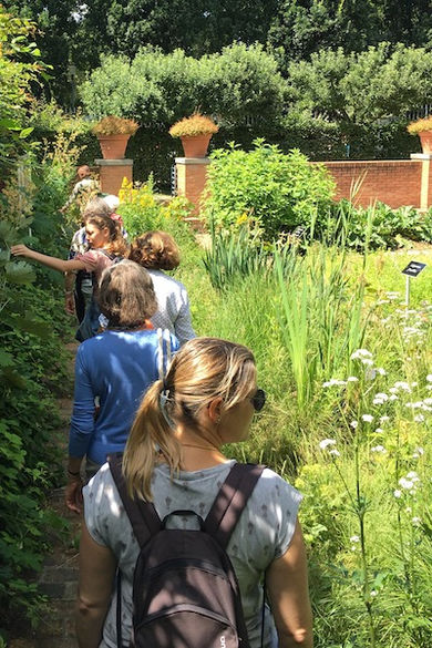 visite d'un jardin pendant un séminaire entreprise