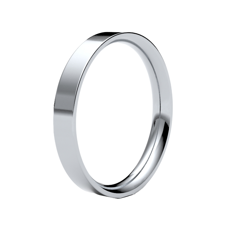 Thumbnail: Platinum Flat Court Classic Wedding Band