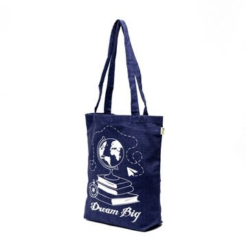 prithwe navy blue tote bag