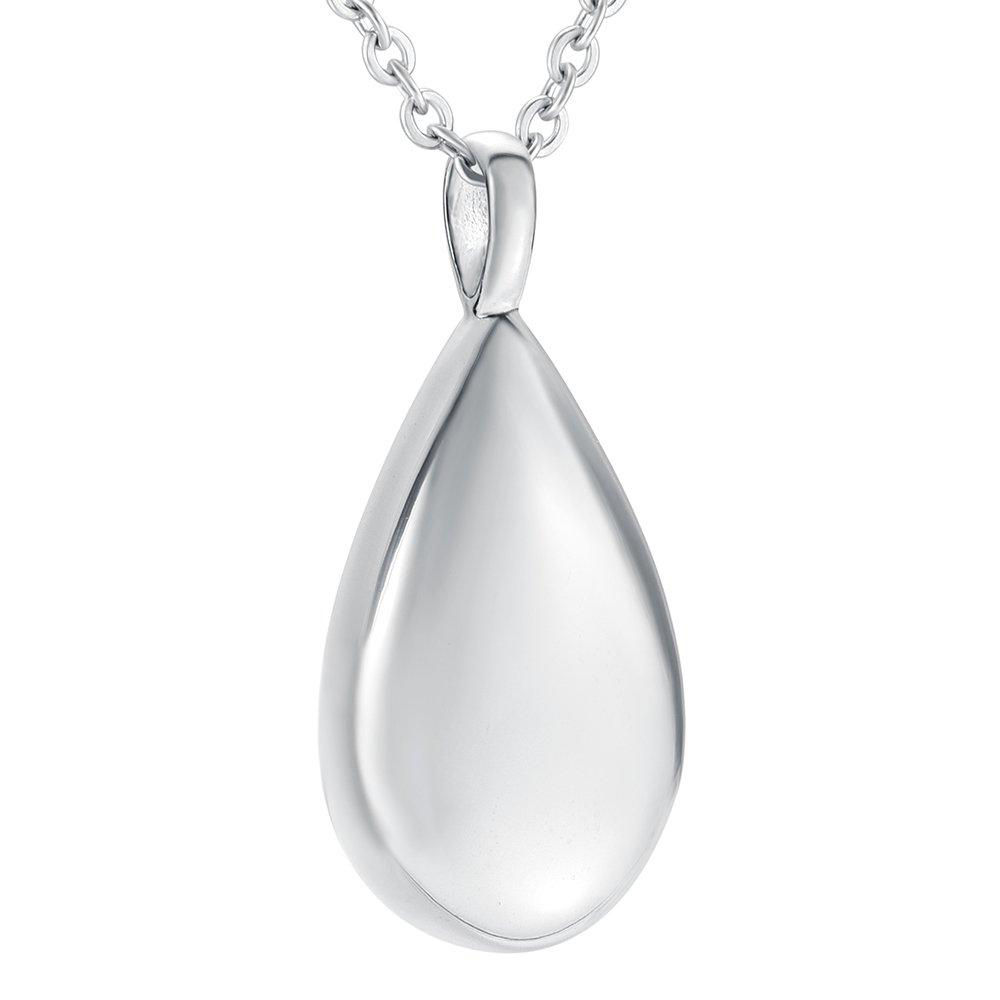 KAW Essence Engraved Teardrop Memorial Pendant – Ash Keepsake Necklace