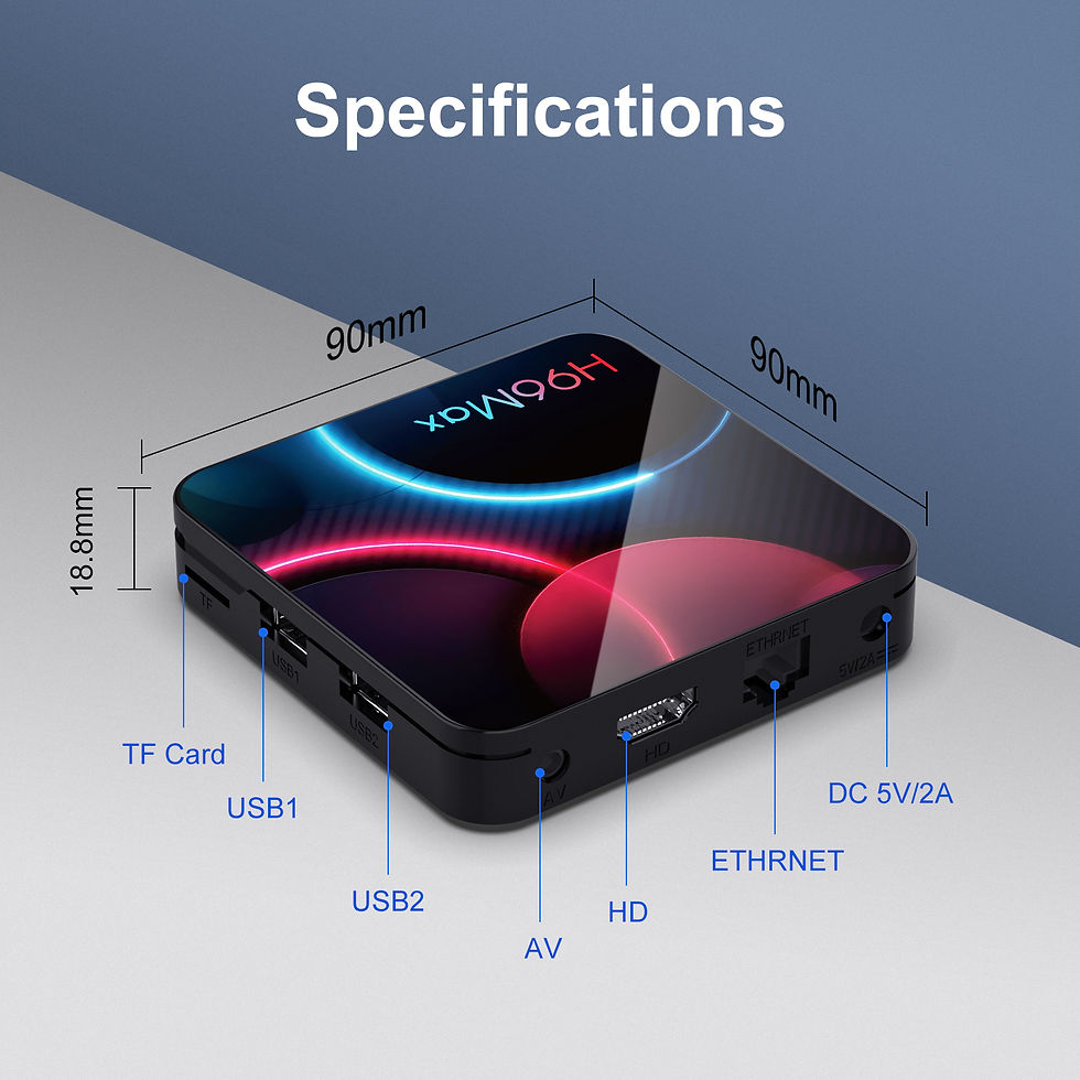 サムネイル： H96 MAX H313 Android 14 Smart TV Box 4K@60fps WiFi6 BT5.0 Google Voice Media Pla