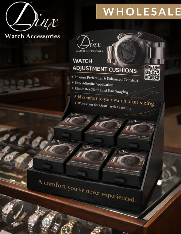 Linx Watch Adjustment Cushions retail display box for wholesale watch retailers and jewelers