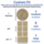Thumbnail: Custom fit diagram showing one caseback cushion, six link cushions, and one clasp cushion in beige suede