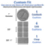 Thumbnail: Custom fit diagram of the suede cushion kit: one caseback cushion, six link cushions, and one clasp cushion