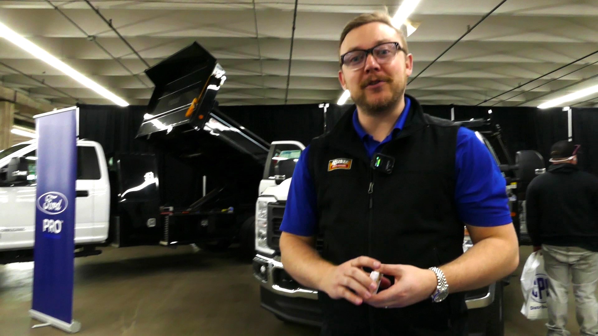 Speaking with a Ford Trucks representative at the CPS Distributors Spring Fling 2024 trade show