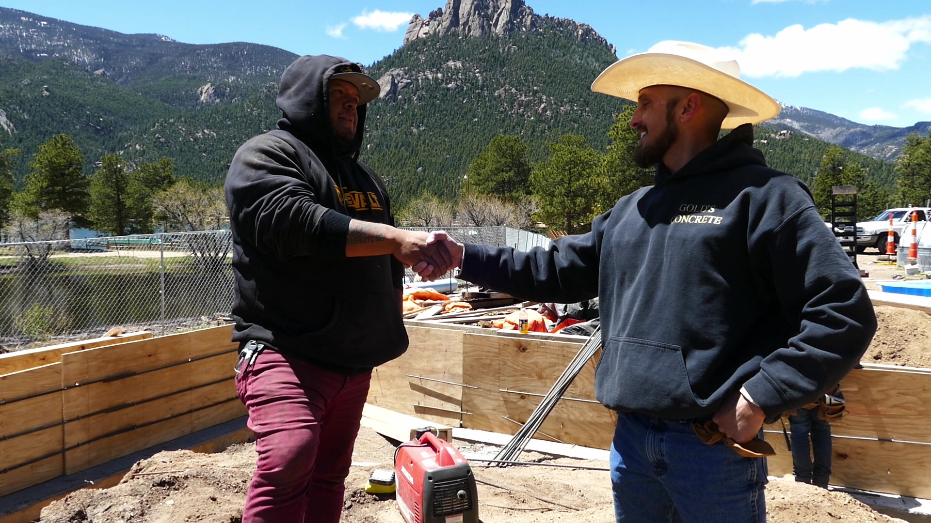 Meeting with the sub contractor in the mountains